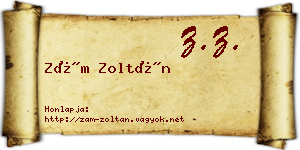 Zám Zoltán névjegykártya