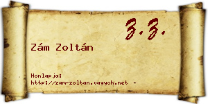 Zám Zoltán névjegykártya